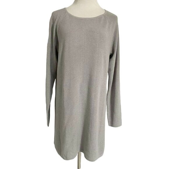 J. Jill Large Gray Top Tunic Crew Neck - Picture 1 of 6